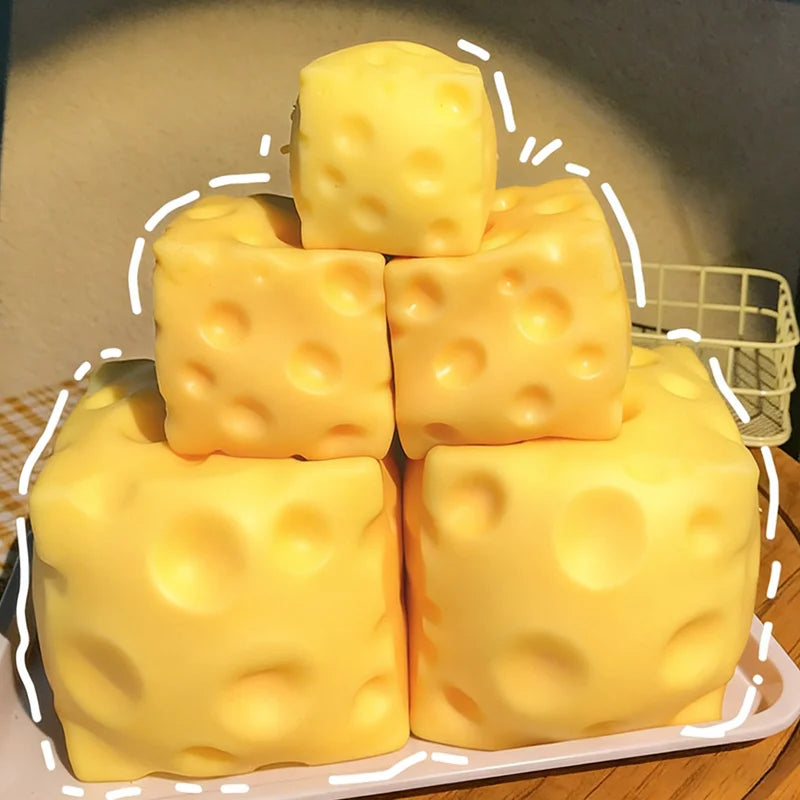 Swiss Cheese Block Squishy Toy – Slow Rising Stress Relief Sensory Fidget Toy
