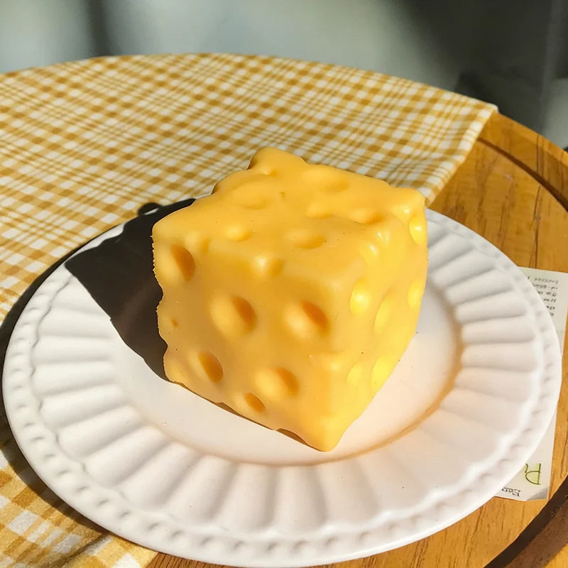 Swiss Cheese Block Squishy Toy – Slow Rising Stress Relief Sensory Fidget Toy