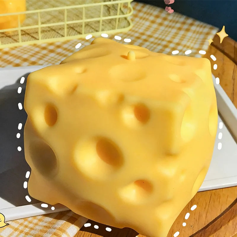 Swiss Cheese Block Squishy Toy – Slow Rising Stress Relief Sensory Fidget Toy