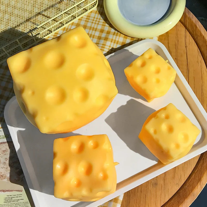 Swiss Cheese Block Squishy Toy – Slow Rising Stress Relief Sensory Fidget Toy
