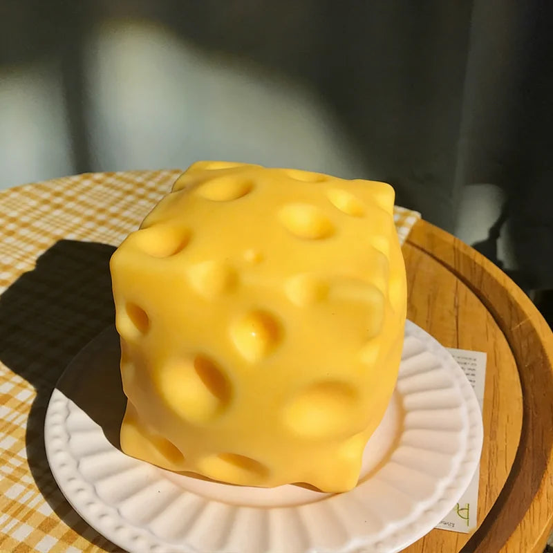 Swiss Cheese Block Squishy Toy – Slow Rising Stress Relief Sensory Fidget Toy